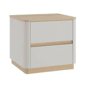Zaldy Bedside Unit Side Table Nightstand 2 Drawer Grey