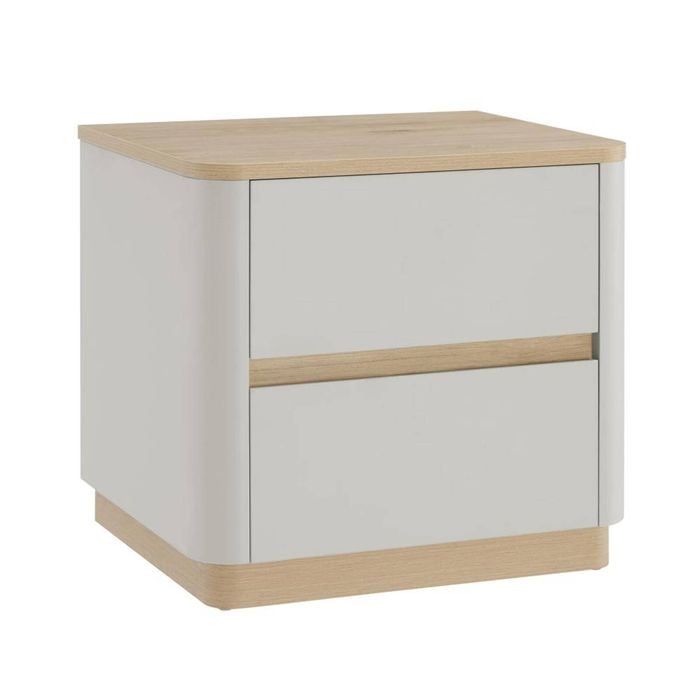 Zaldy Bedside Unit Side Table Nightstand 2 Drawer Grey