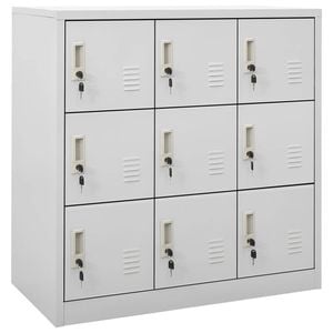 vidaXL Locker Cabinet Light Grey Steel Home Office School Storage Organiser