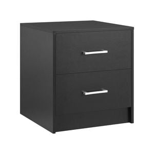 Griffin Bedside Unit Side Table 2 Drawers Black