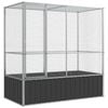 vidaXL Aviary Silver Budgie Finch Cage Parrot House Garden Backyard Steel 210.5x107x212 cm