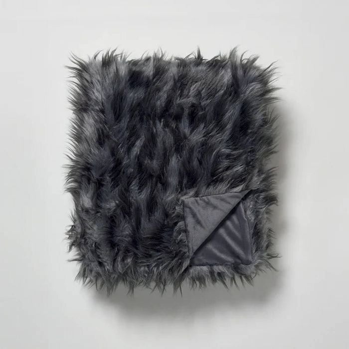 Lorraine Lea Feathertop Throw Rug Grey
