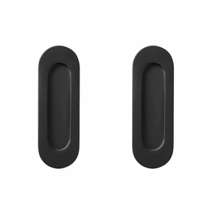 Delf 120mm Matte Black Oval Flush Pull - 2 Pack