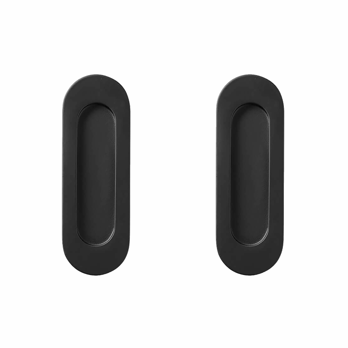 Delf 120mm Matte Black Oval Flush Pull - 2 Pack
