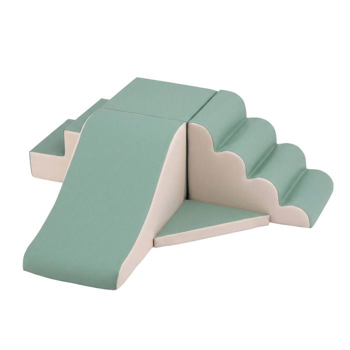 Keezi 4-Piece Kids Foam Play Set Climbing Blocks Soft Indoor Toy Rocker Green