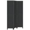 vidaXL Room Divider Privacy Screen Partition 3 Panels Black Paulownia