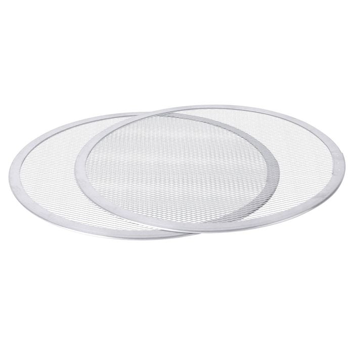 Argon Tableware 2x Mesh Pizza Screens - 12in 31cm Non-stick Metal Aluminium Pizza Trays Round Oven Safe Cooking Baking Pan Tray