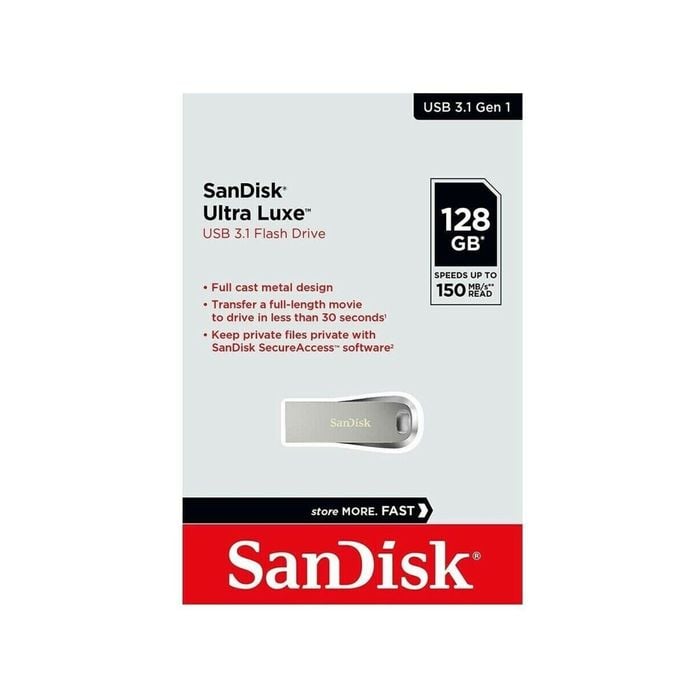 SanDisk  Ultra Luxe USB 3.1 Gen 1 Flash Drive 128GB - SDCZ74-G46 USB 3.1