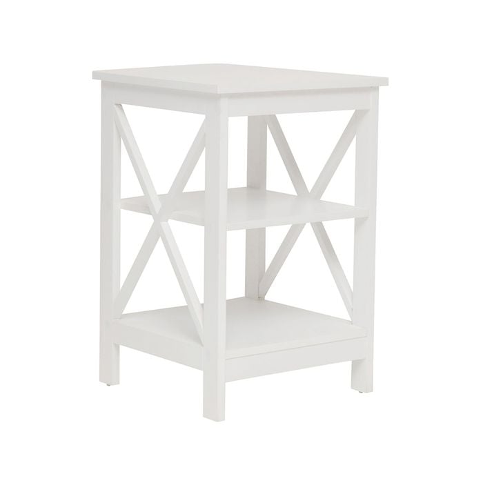 Long Island White 2 Shelf Side Table