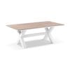Kansas 2m Outdoor Teak Timber And Aluminium Rectangle Dining Table White