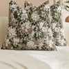 Gioia Casa 2-Pack Vintage Botanical Chenille Cushion Covers 45cm x 45cm - Green