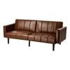 Oikiture 3 Seater Sofa Bed Sleeper Futon Faux Leather Brown