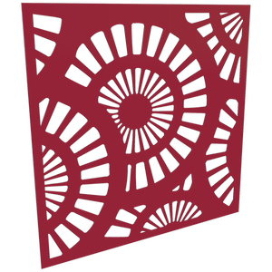 ProtectorAl 300-1200mm x 300-1200mm Dark Red/Gloss White Sunburst Unframed Composite Deco Panel