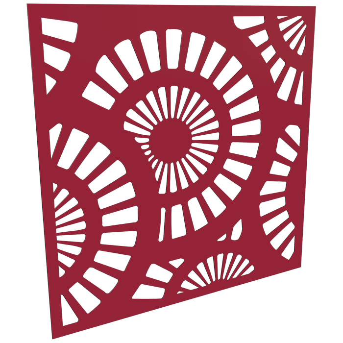 ProtectorAl 300-1200mm x 300-1200mm Dark Red/Gloss White Sunburst Unframed Composite Deco Panel