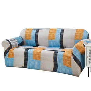 Catzon 1 Seater Stretch Sofa Cover Non-slip Polyester Printing Elastic Bottom