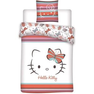 Hello Kitty Butterflies And Bugs Polycotton Quilt Cover Set - Single Bed Size