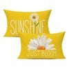 Catzon 2 Pcs Summer Lumbar Pillow Covers Linen Pillowcase for Home Decor-Set 29