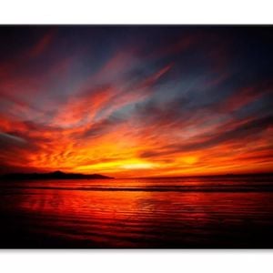 Red, Orange, And Yellow Sunset in Cost   Print 100% Australian Made 120 x 90cm  (Stretched)