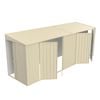 Build-a-Shed 1.5 x 5.2 x 2.0m Cream Tunnel Shed Tunnel Sliding Door Plus Dual Double Hinged Side Doors