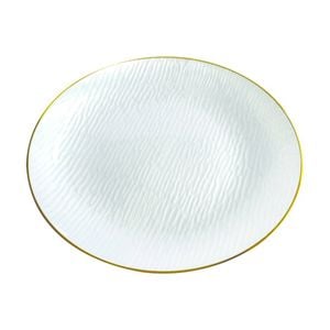 6x 10pc Partyware Heavy Duty Reusable Plates Set W/ Gold Rim 220mm White