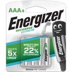 Energizer AAA Rechargeable Batteries - 4 Pack