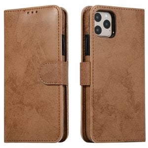Flip Wallet Cover Leather Magnetic Card Slot Case - For Apple iPhone 15 Pro (Brown)