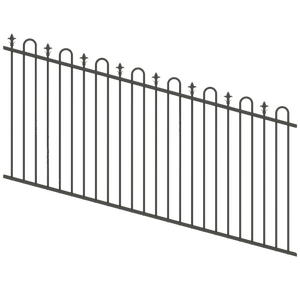 ProtectorAl 1201-2400W x 1200H Woodland Grey Loop & Spear Top Pool Fence Panel Raked Up to 15º