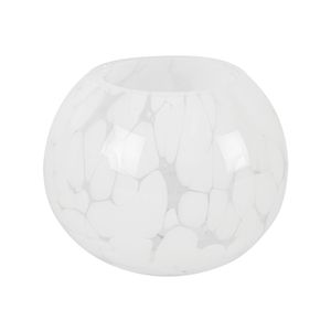 Maine & Crawford Mia Marble 12x10cm Round Glass Vase - White