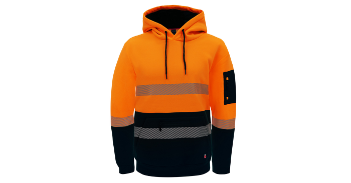 0818229- Orange Hi Vis Taped Hoodie - Citeco
