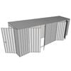 Build-A-Shed 1.2 x 6.0 x 2.0m Skillion Dual Double Hinged Side Doors Shed - Zinc