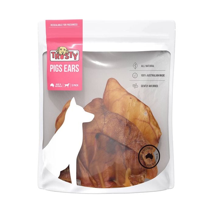 Trusty Pig Ears Adult Dog Everyday Treats - 5 Pack