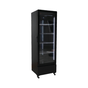 Exquisite One Glass Doors Upright Display Refrigerators Black 347 Litre