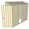 Build-a-Shed 0.8 x 2.3 x 2m Skillion Hinged Door Shed with Single Sliding Door - Cream
