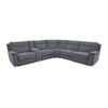 Sectional Corner Modular Lounge Suite in Fabric with USB Electric Recliner in Graphite Colour