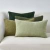 Gioia Casa Corduroy Corn Grain Cushion Covers - Green, 50cm x 30cm (Pack of 4)