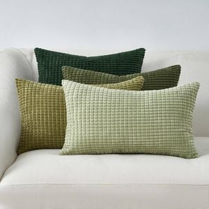 Gioia Casa Corduroy Corn Grain Cushion Covers - Green, 50cm x 30cm (Pack of 4)