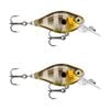 2x Rapala 3.5cm X Light Crank Mid Run Crankbait Fishing Lures - Glassy Gill UV