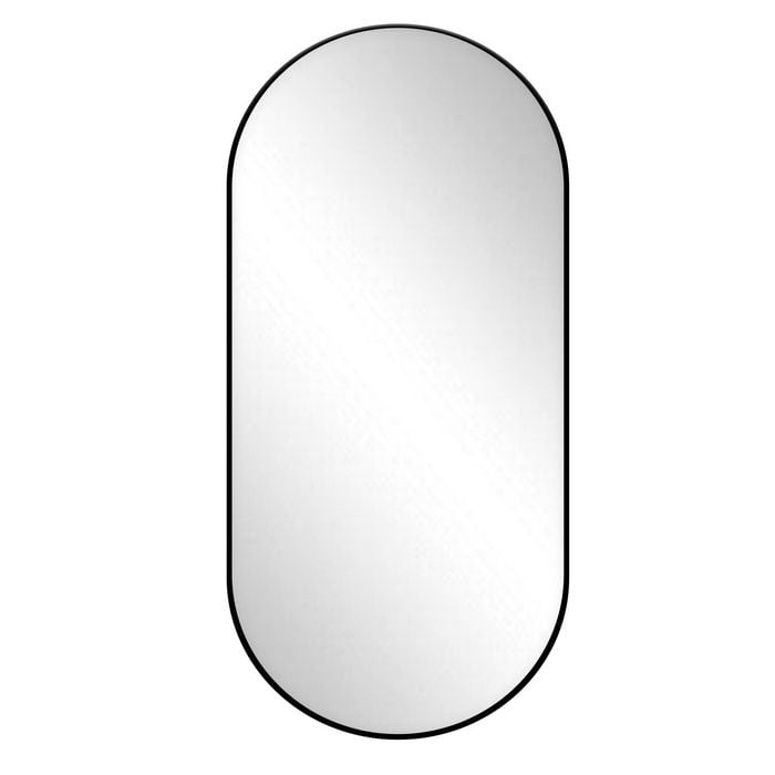 Estilo 1200 x 600mm Black Framed Pill Shape Mirror