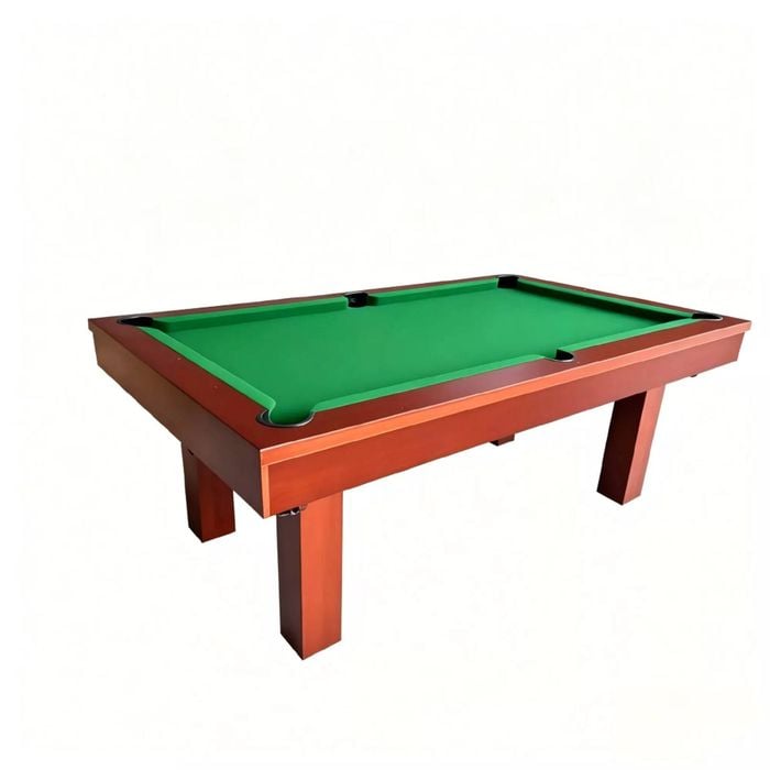 TOPONE Luxury 7FT Slate Pool Table & Dining Table-Walnut Frame - Green