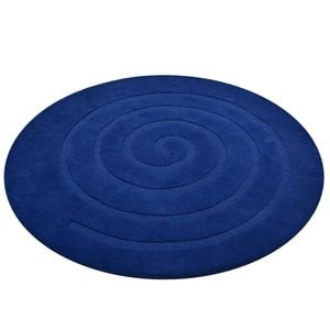 Handmade Round Wool Rug - Swirl - Aqua - 160x160cm