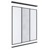 Lugna 2100 x 1800mm Black 1 Mirror 2 Melamine Wardrobe Triple Sliding Doors