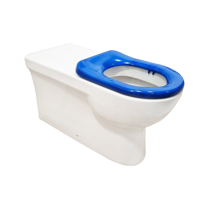 Johnson Suisse White P Trap Wall Faced Pan With Blue Seat