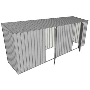 Build-A-Shed 1.2 x 5.2 x 2.0m Skillion Dual Single Hinged Side Doors Shed - Zinc
