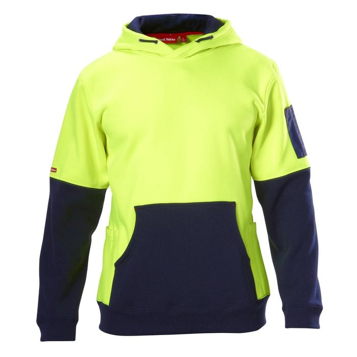 Hard Yakka Yellow Navy Hi-Vis Fleece Jumper - Size 3XL