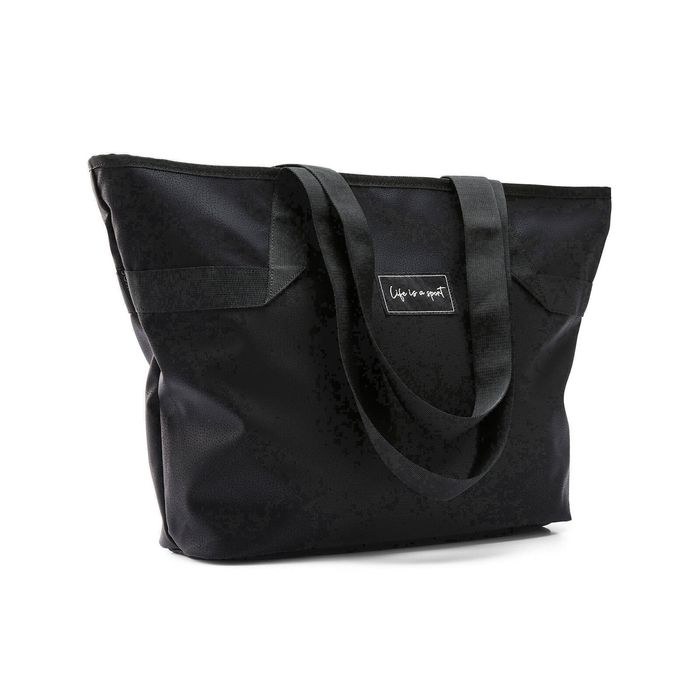 Decathlon - 25 L Leather Look Sport Tote Bag - Black - 25L