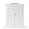 Costway 3 Tier Storage Cabinet Corner Sideboard Home Office White