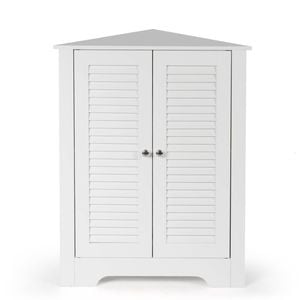 Costway 3 Tier Storage Cabinet Corner Sideboard Home Office White