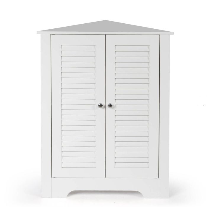 Costway 3 Tier Storage Cabinet Corner Sideboard Home Office White