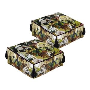 SOGA 2 Pack 50cm Pouffe Cushions Polyester with EPP Filling