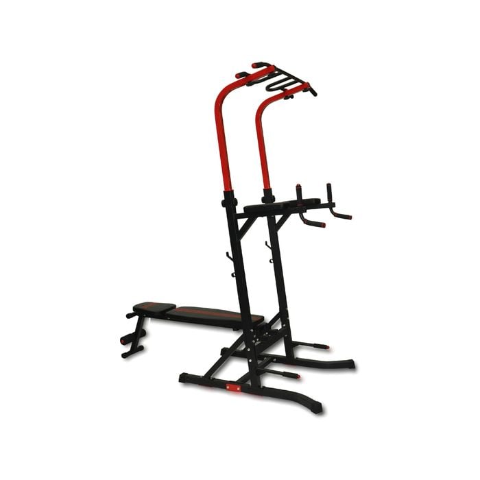 Power Tower Chin-Pull Up Multi-Grip Bar Station Dip VKR Knee Raise + Bench Press